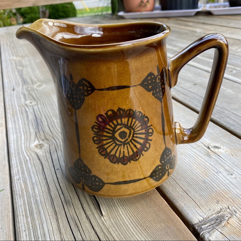 Vintage Small Brown Water Pitcher